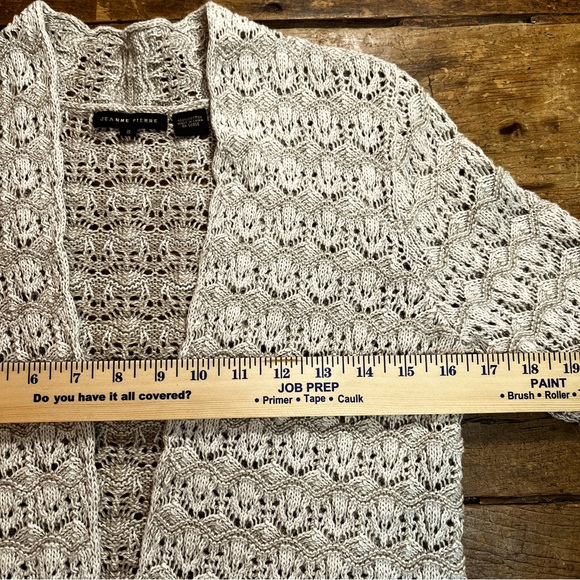 Jeanne Pierre Open Front Knit Cardigan Size Small Cream colored - Picture 8 of 9